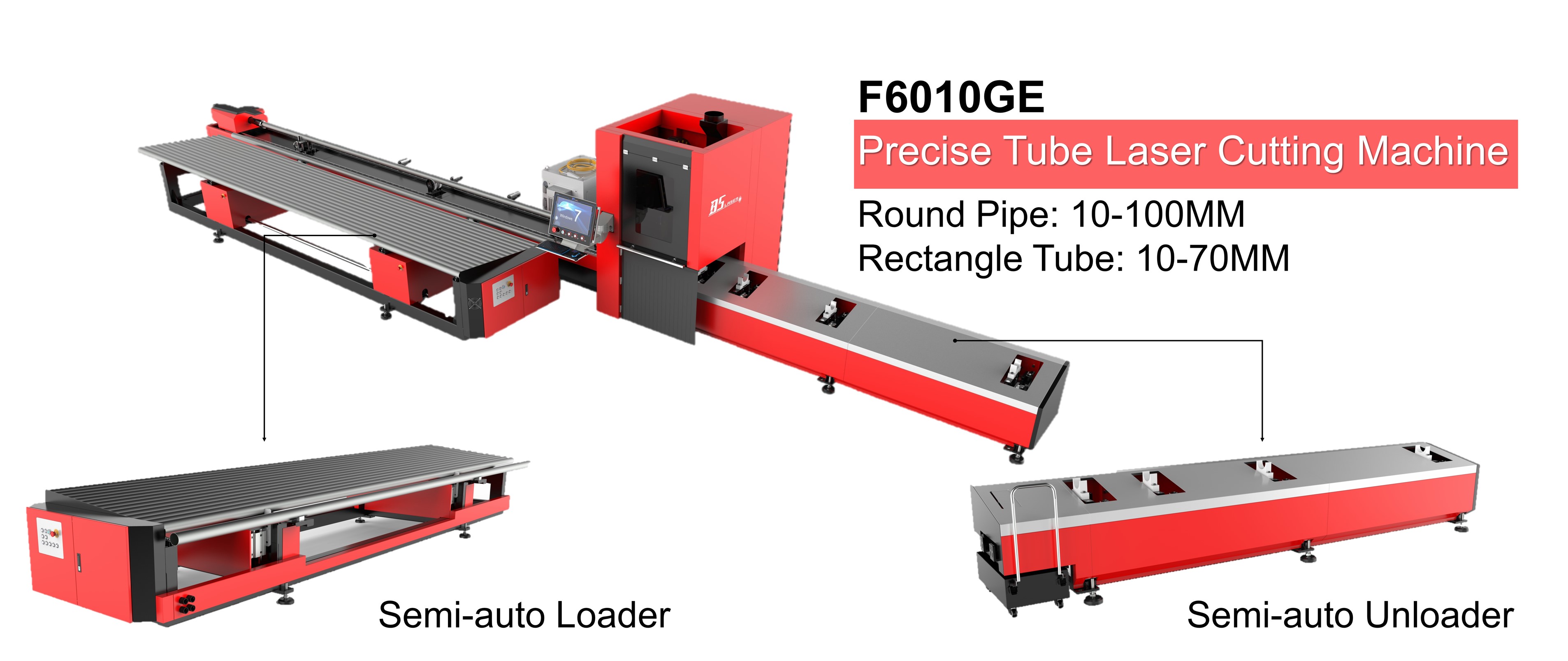 laser cutting machine for round rectangle tubes pipes auto loader unloader 