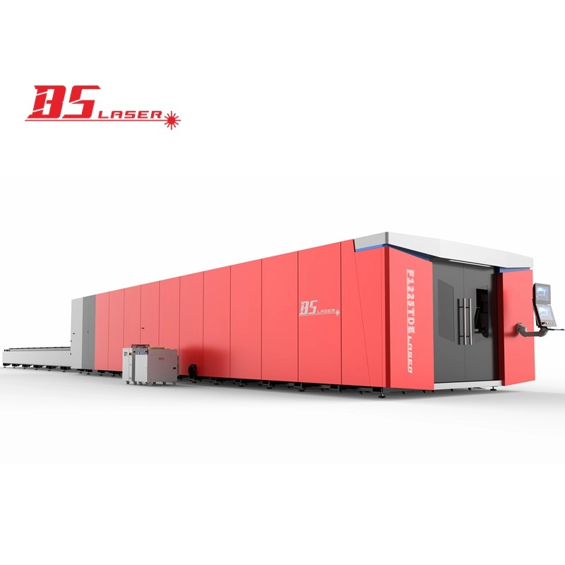 BAISHENG LASER超高出力CNCカッティングシートメタルマシンファイバーレーザーカッター、フル密閉型パレットチェンジャー付き