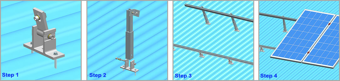 Trapezoidal tin roof adjustable bracket