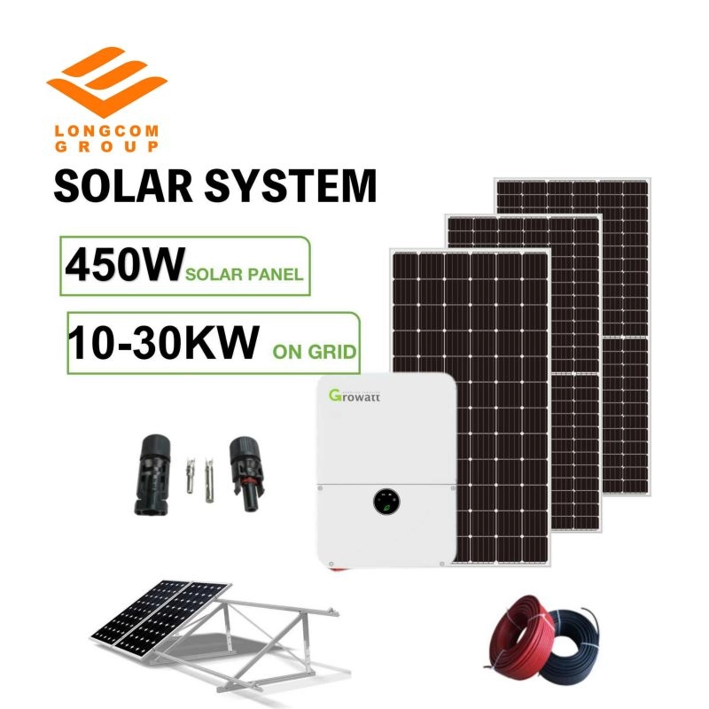 TUVCE証明書キットグリッドソーラーシステムの太陽光発電10-30kwソーラーパネルシステム