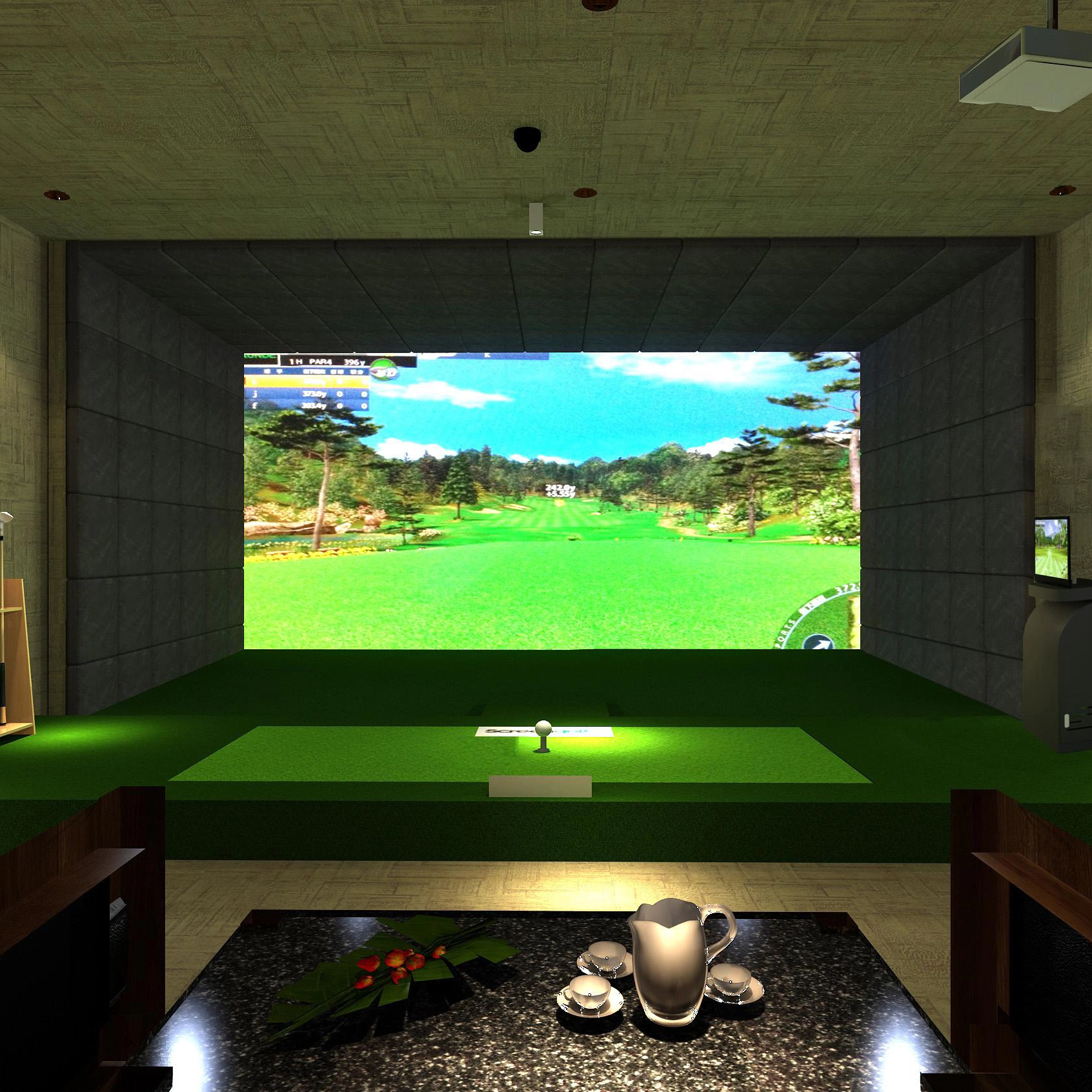9'*10'ゴルフインパクトスクリーン/シミュレータープロジェクションスクリーン