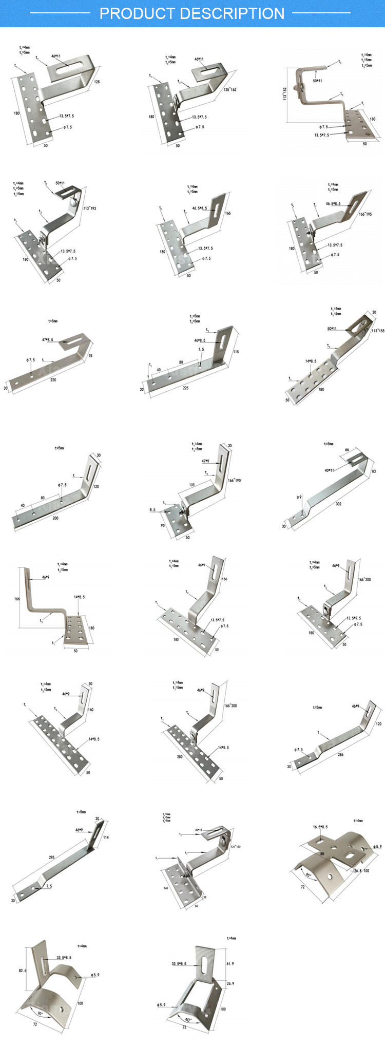 solar mounting tile roof hooks