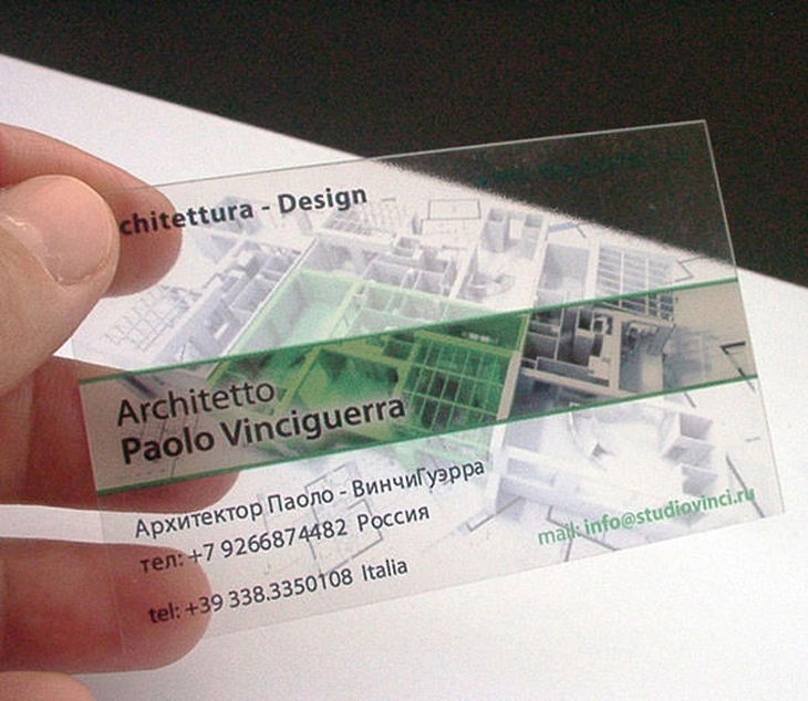 フルカラー印刷PVC透明名刺