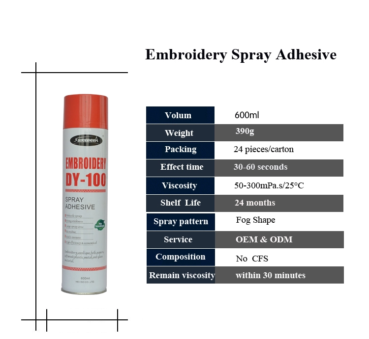 刺繡織物用SprayideaDY-100透明生地スプレー接着剤