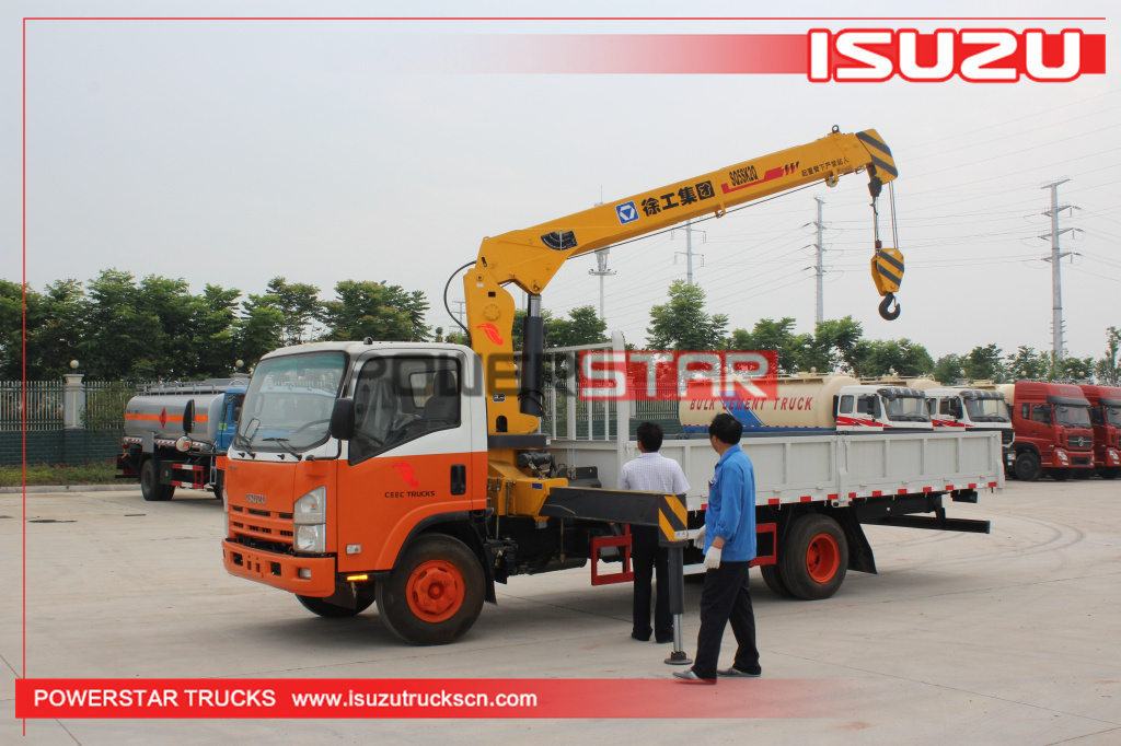 5ton Rwanda Isuzu Mobile Commercial Telescopic Boom Truck Mounted Crane