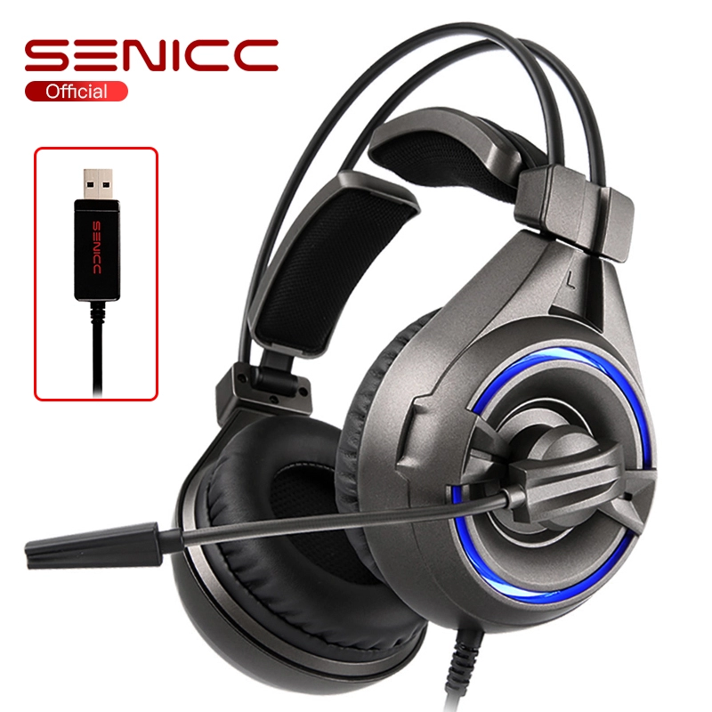SENICCA6ヘッドフォン卸売USB高品質サウンドビデオゲームヘッドセット