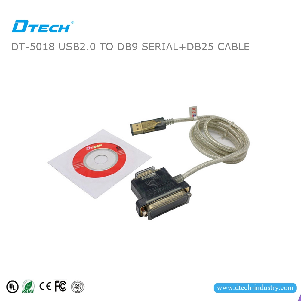 DTECH DT-5018USB2.0-RS232DB9およびDB25アダプタケーブル