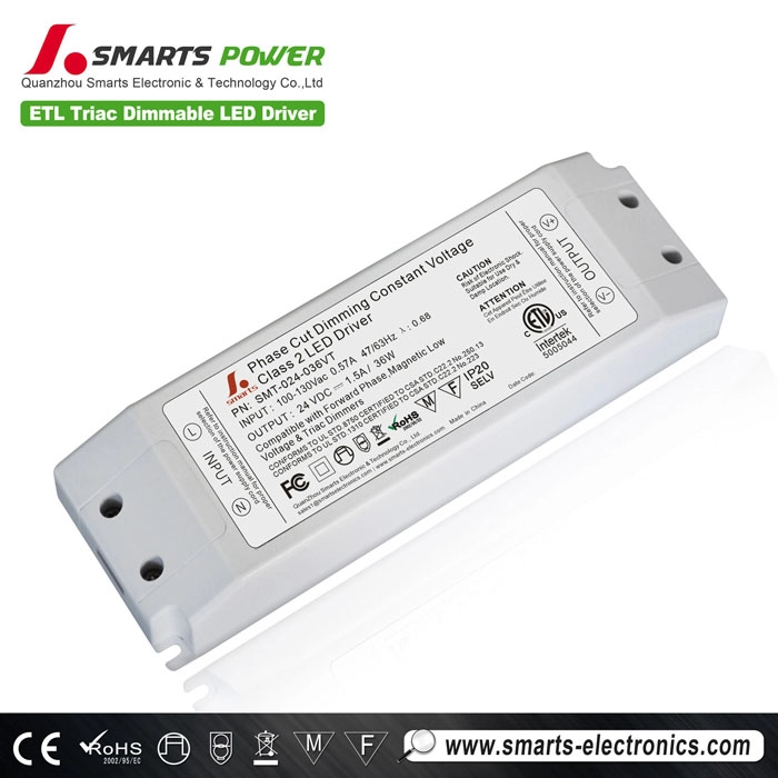 定電圧変圧器24v36wトライアック調光可能LED電源