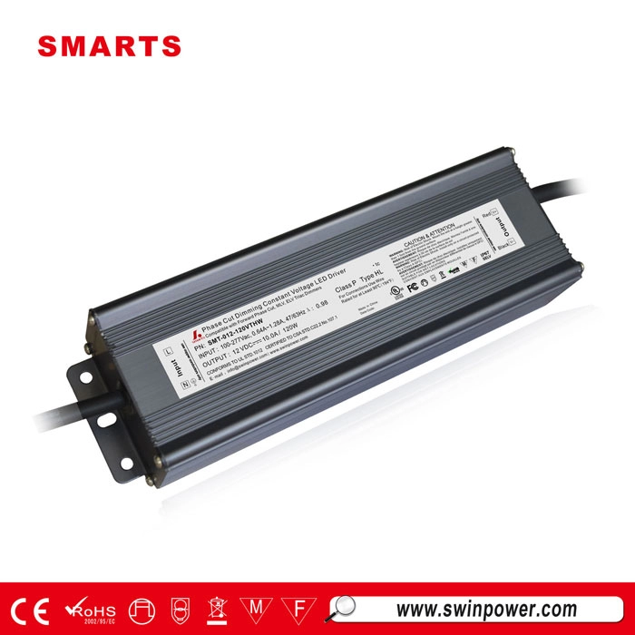 SMARTS電源277vac12vDCトライアック調光可能LEDドライバー120w、ULROHS付き
