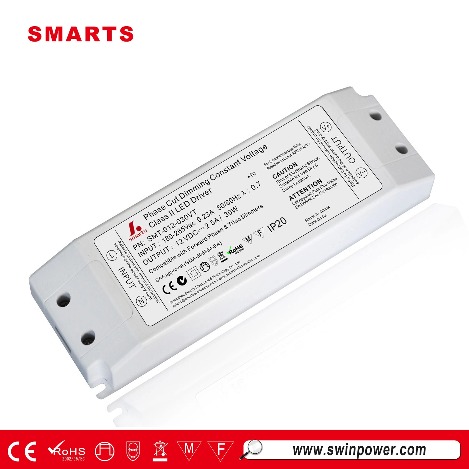 最高の定電圧調光可能LEDドライバー220VAC〜12ボルトDC30ワットLED変圧器
