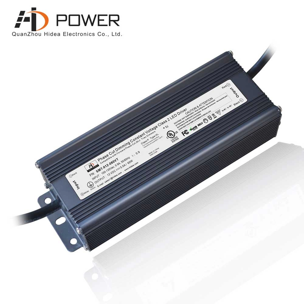 IP67防水LEDパネルライトドライバー12v60wトライアック調光可能定電圧LED