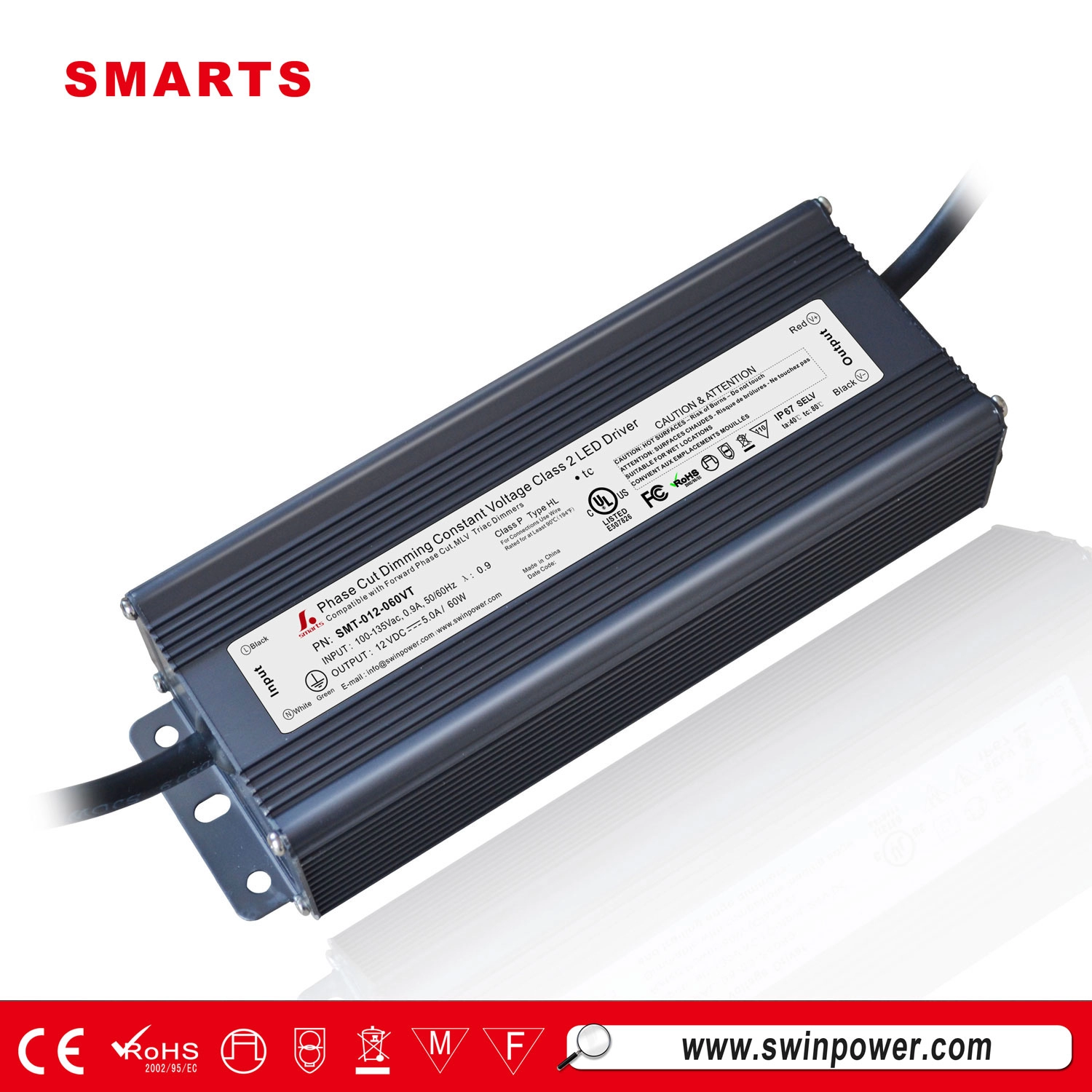 LEDパネルライトドライバー12v60wトライアック調光可能定電圧LED電源
