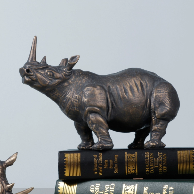 モダンな家の装飾Rhino彫像樹脂装飾