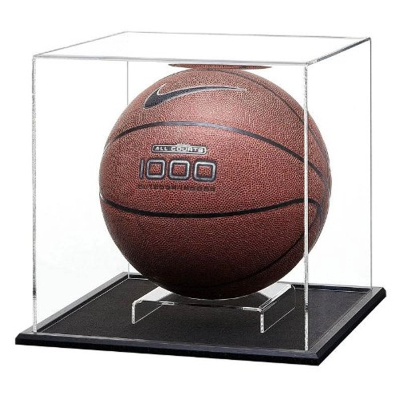 ファッション高級高透明アクリルバスケットボールディスプレイボックス