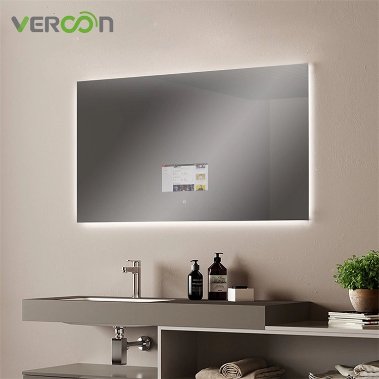 vercon スマートミラー android os 11 10.1 インチタッチスクリーンテレビミラーバスルームミラー