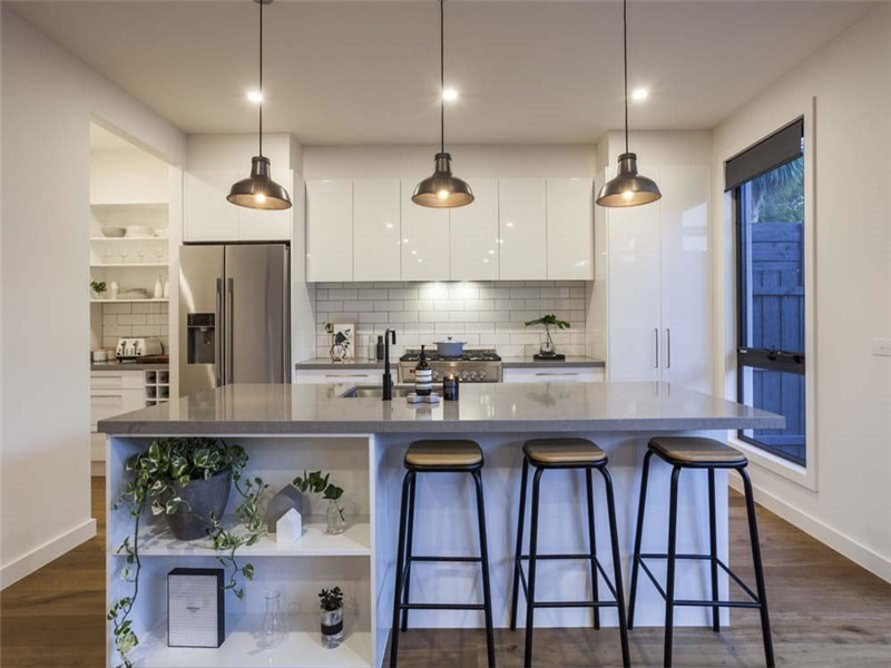 Concrete Sleek Quartz Stone Kitchen Countertop