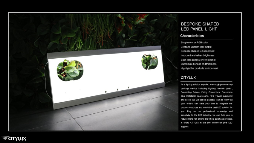 Bespoke thickness led panel light