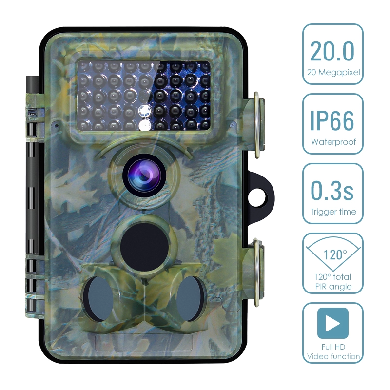 トレイルカメラ20MP1080PHDデジタル防水