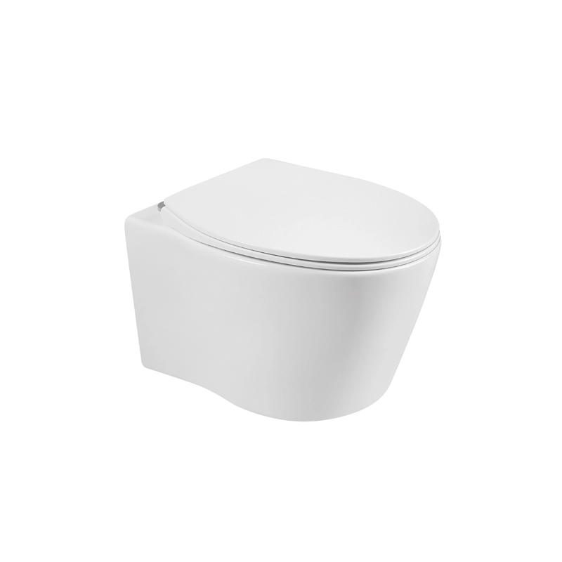 モダンなデザインの白い丸いセラミック壁掛けトイレ