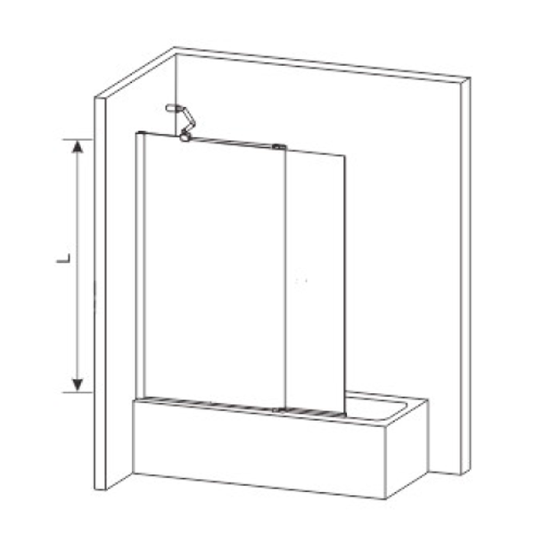 folding panel with fixed bath shower screen_Badewannenfaltwände_Badvouwwand_NEUNAS