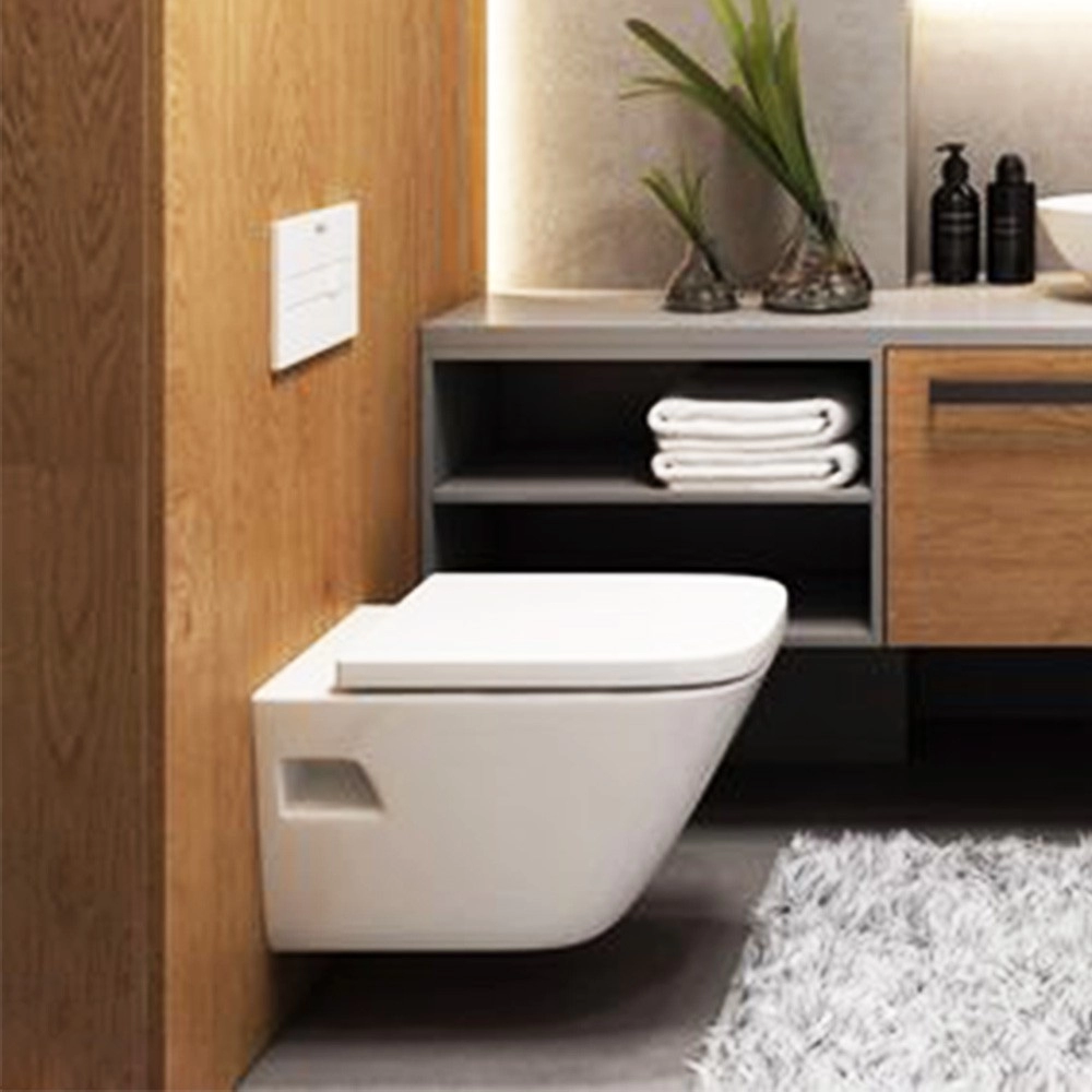 長方形のトイレのふたカバー白いクイックリリース正方形のソフトクローズ便座カバー