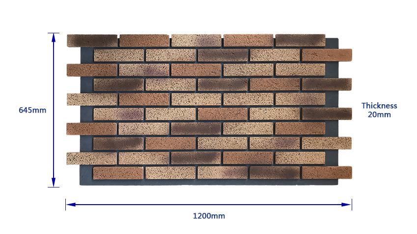 Faux brick panel for wall cladding