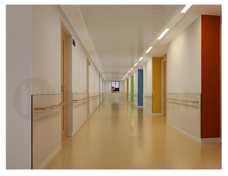 Hospital Corridor Solid Wood Crash Handrail