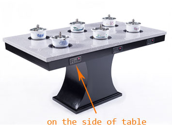 鍋テーブル横のコントロールボックス-CENHOT