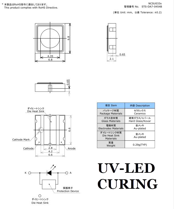 日亜化学工業 NCSU033B UV LED