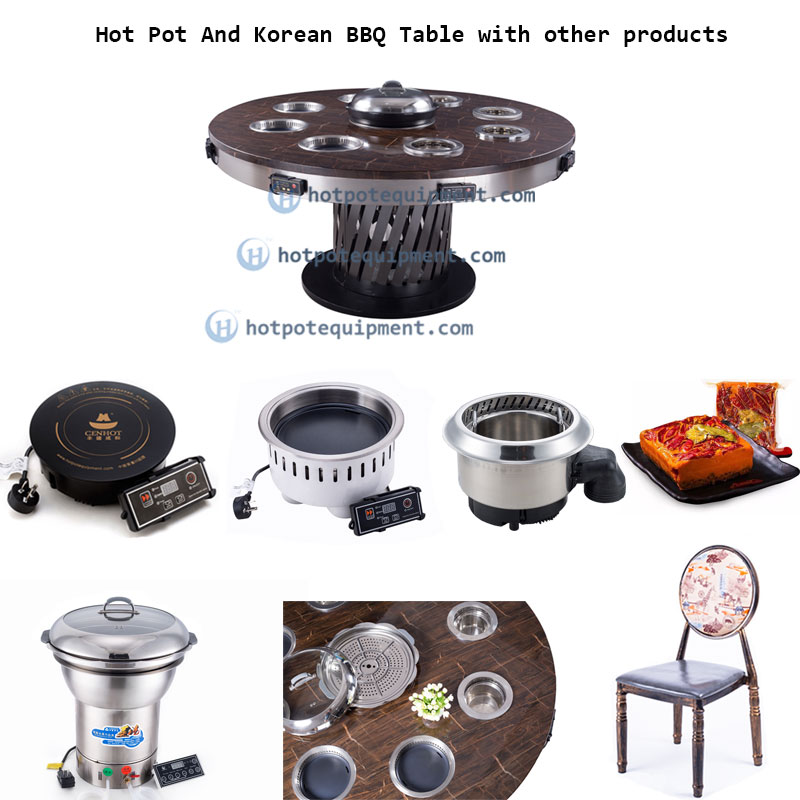 小さな鍋と韓国式バーベキューテーブルと他の製品 - cenhot