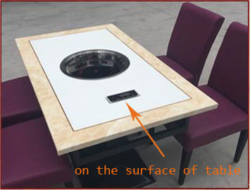 鍋テーブル表面のコントロールボックス-CENHOT