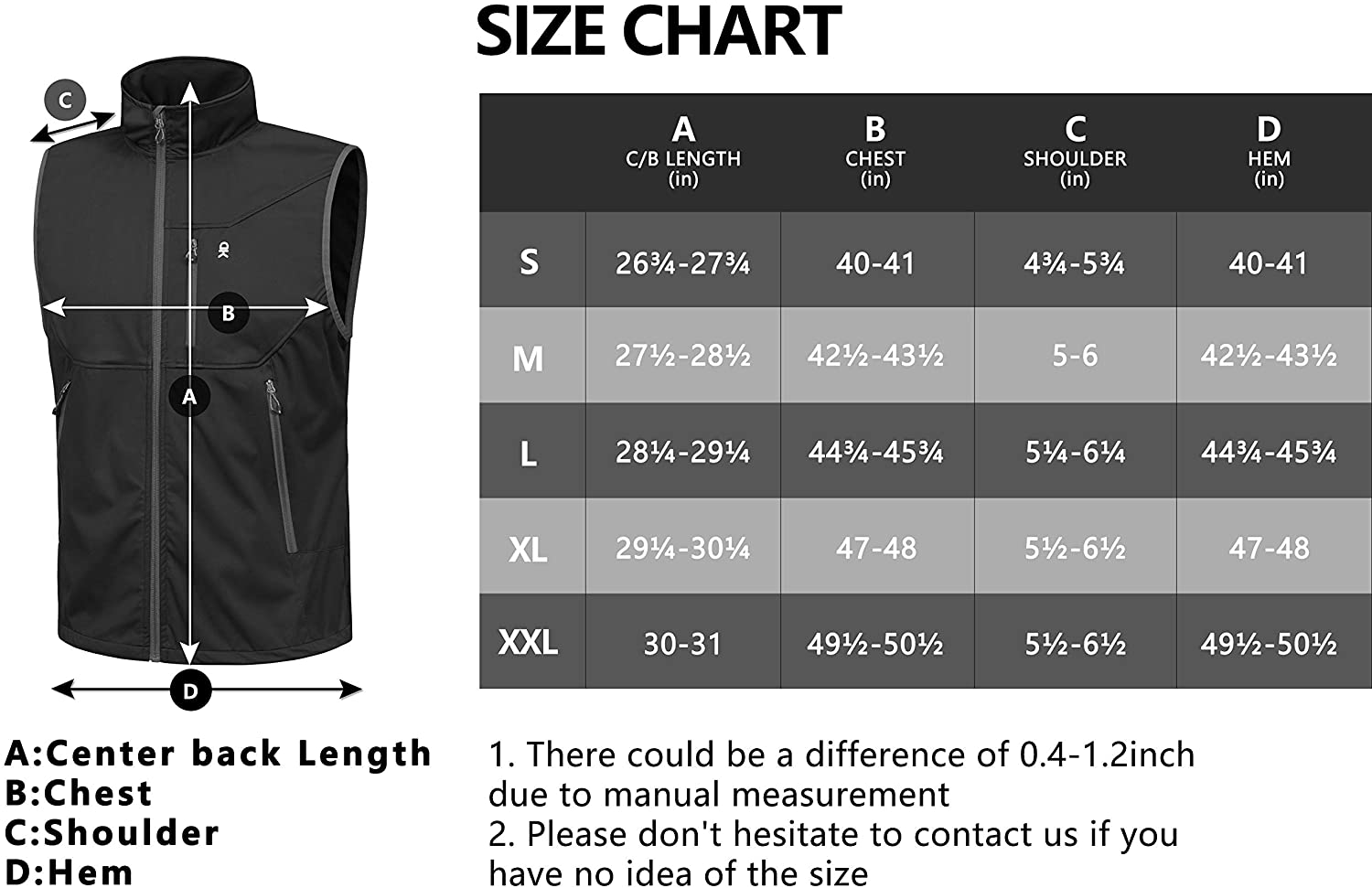 black softshell Vest for hiking