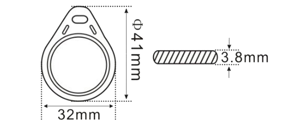 Size for Nfc Keyfob