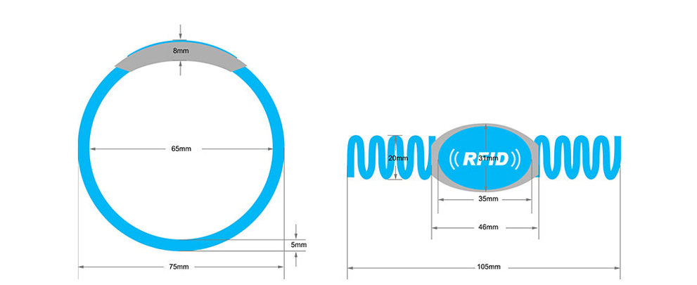 Plastic Rfid Bracelet Size 