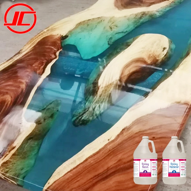 深層注入クリスタルクリアストーンコートエポキシ樹脂接着剤と硬化剤ガロンはボートストーンコートエポキシ樹脂木製テーブル鋳造の価格を設定します