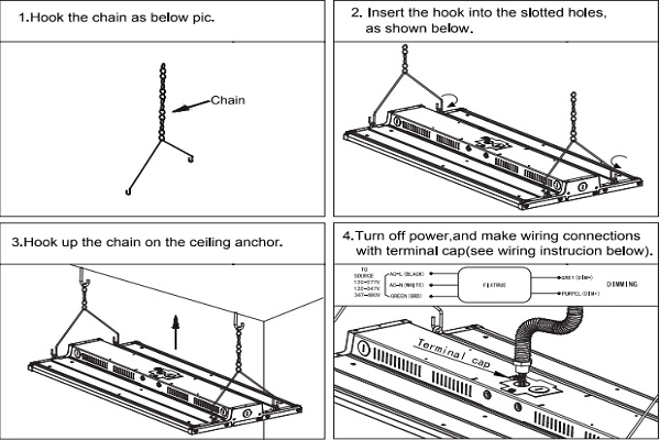 high bay light chain installation