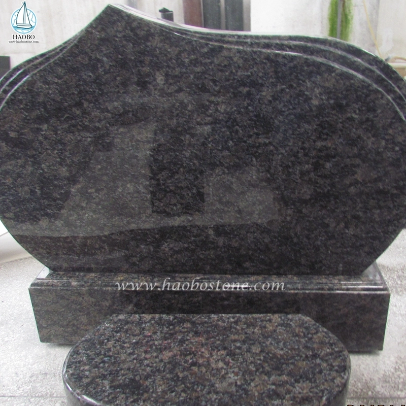 天然花崗岩のサファイヤブラウンシンプルなデザインの葬儀の墓石