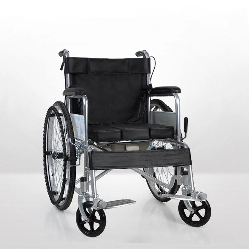 トイレ付き手動軽量医療用折りたたみ式車椅子
