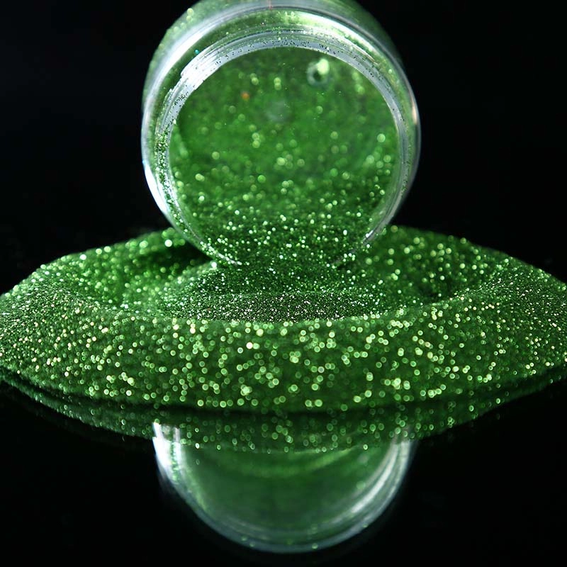 エメラルドグリーンのプラスチック射出成形グリッターエンボスパウダー