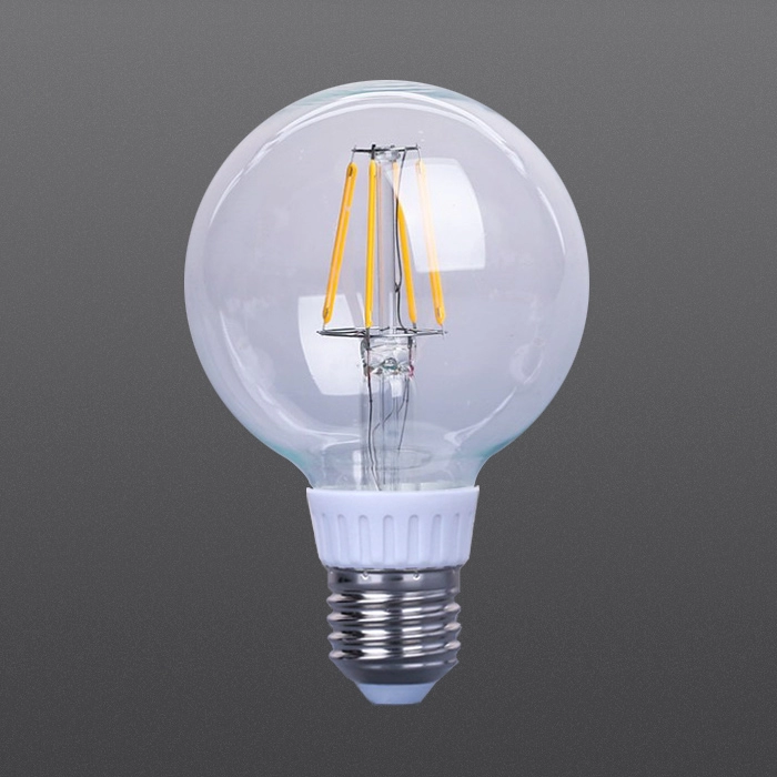 LEDフィラメント調光可能電球G80クリアカラー