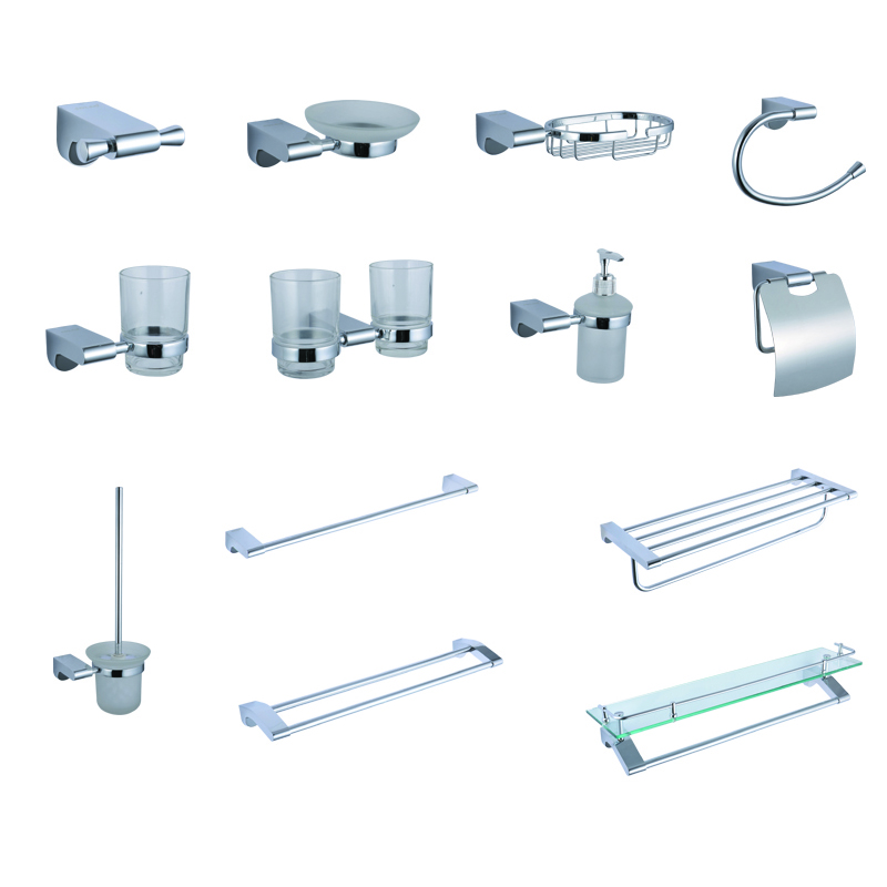 Modern Chrome Wall-Mounted Bathroom hardware Accessories Set