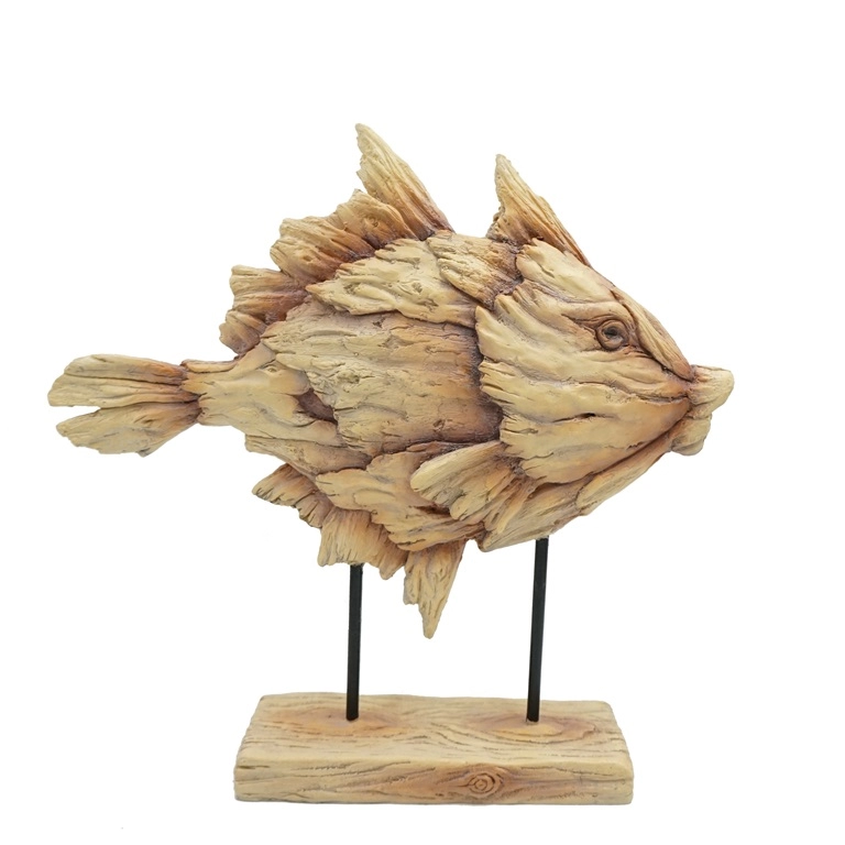 家の装飾のための流木デザイン樹脂魚の彫刻