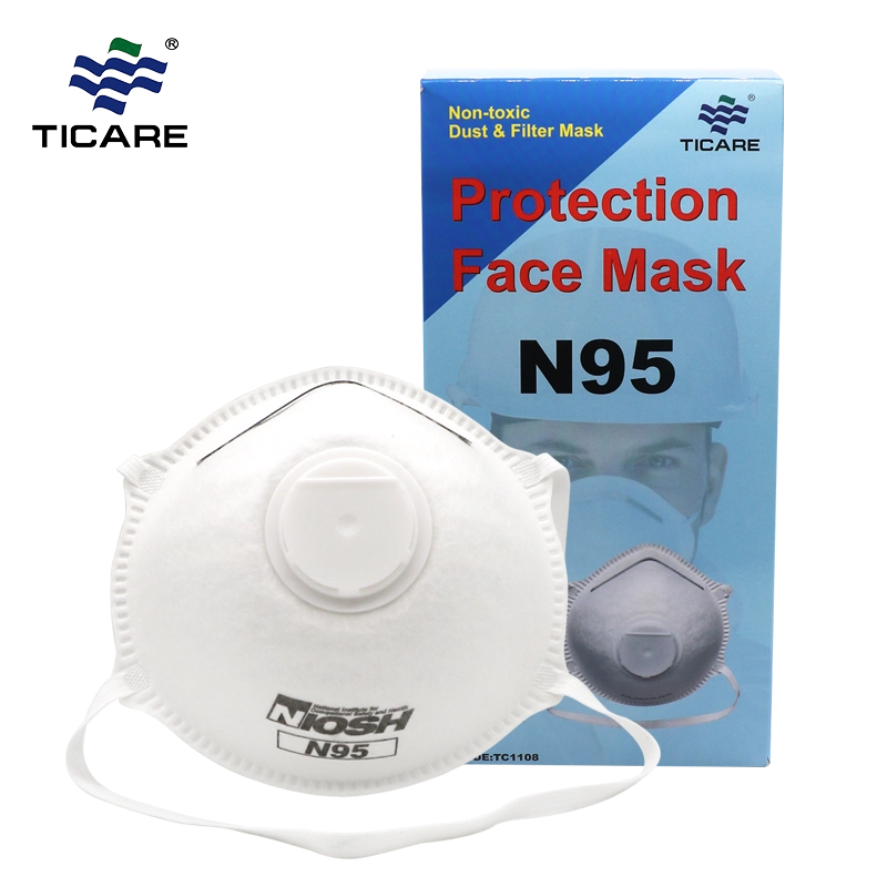 95％バクテリアフィルターを備えたN95医療用使い捨てフェイスマスク