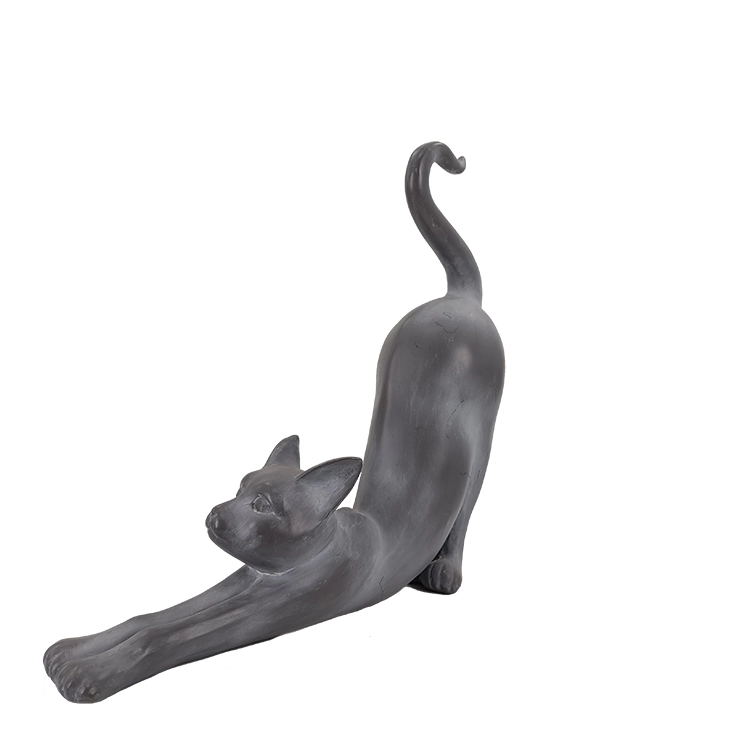 猫の像を伸ばす現代の樹脂動物の装飾