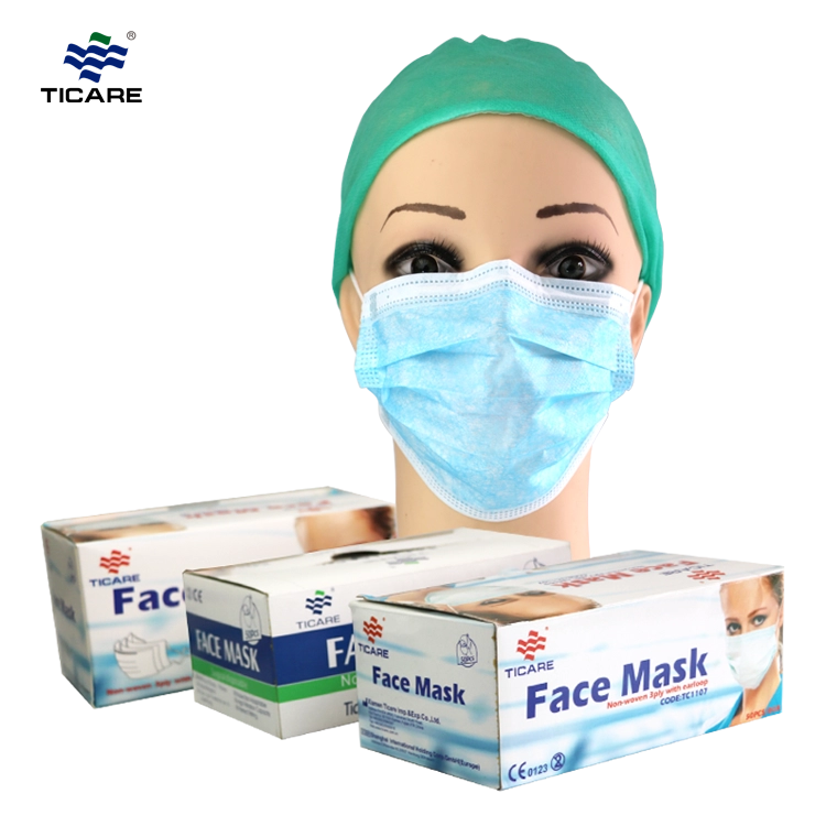 通常の医療用不織布単層使い捨て防塵フェイスマスク
