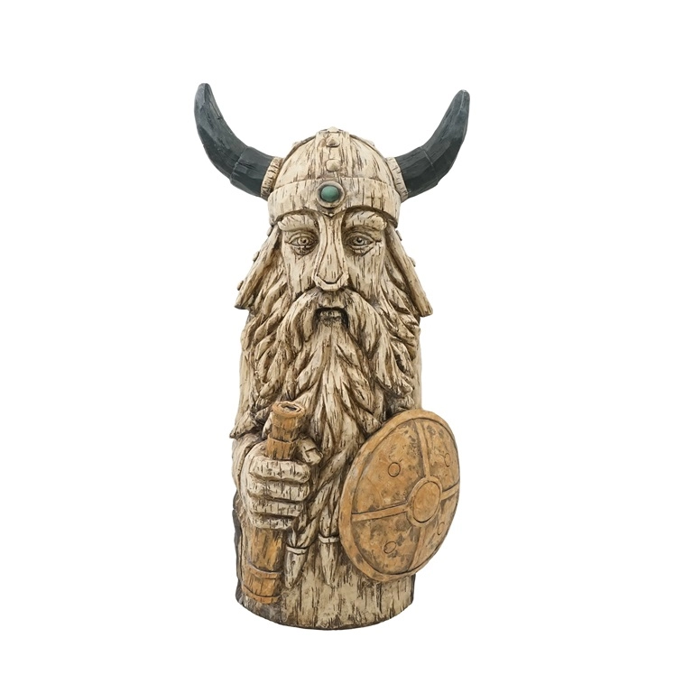 装飾用のシールド像を備えた樹脂流木バイキング海賊