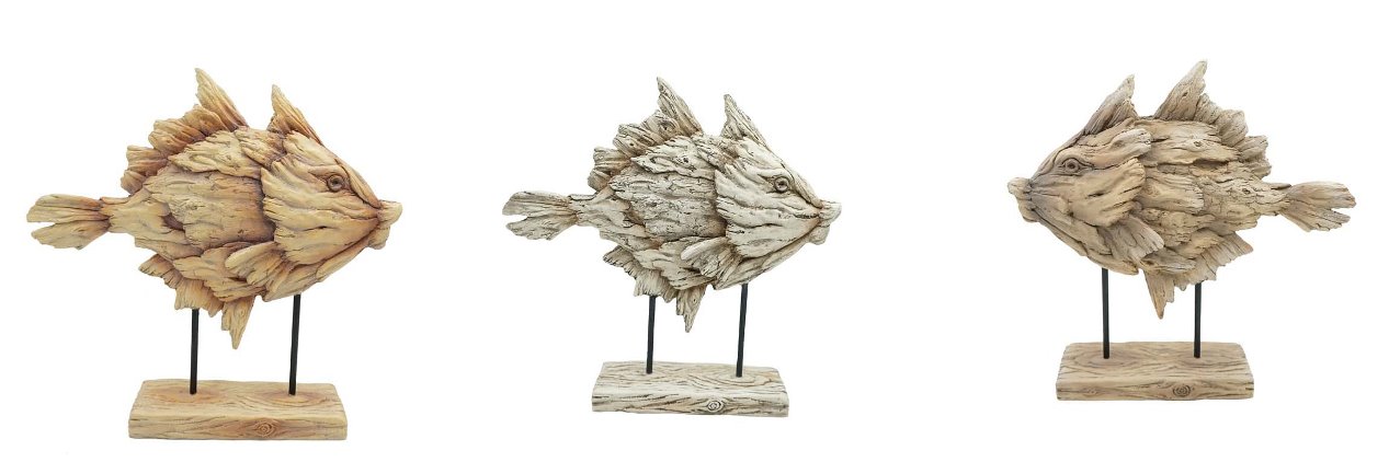 流木デザイン樹脂魚の彫刻