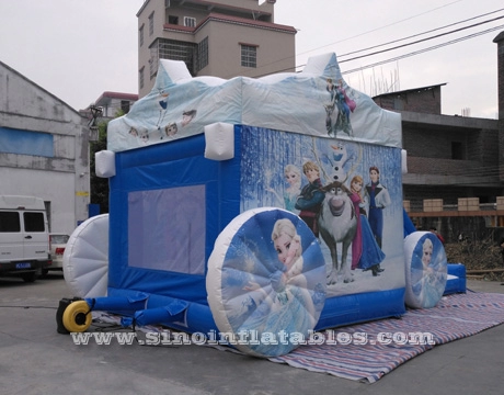 SinoInflatablesから認定されたEN14960のスライド付き屋外キッズ冷凍キャリッジインフレータブル弾力がある城