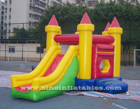 SinoInflatableから販売されているスライド付きキッズカラフルインフレータブルバウンサー