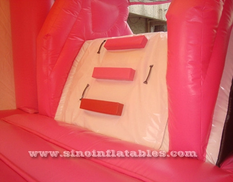 SinoInflatablesファクトリーの認定素材Nスレッドで作られたスライド付きキッズパーティーインフレータブルプリンセスキャリッジバウンスハウス